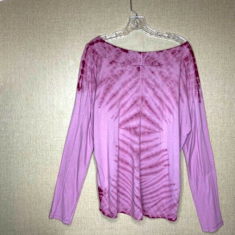 Bloom womens Yoga pink tie dyed athleisure top lg - Picture 3 of 8